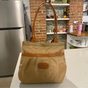 Vintage Khaki Ralfeaux Shoulder Bag with Tan Accents